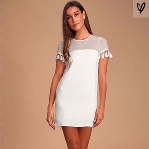Lulu's Iced Latte White Shift Dress